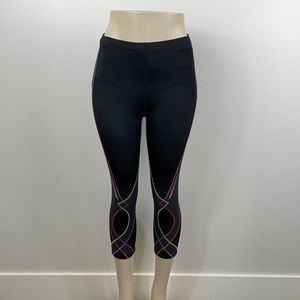 CW-X Stabilyx Joint Support Compression Leggings Black Pants Womens Size L